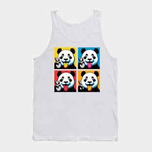 Pop Tongue Out Panda - Funny Panda Art Tank Top